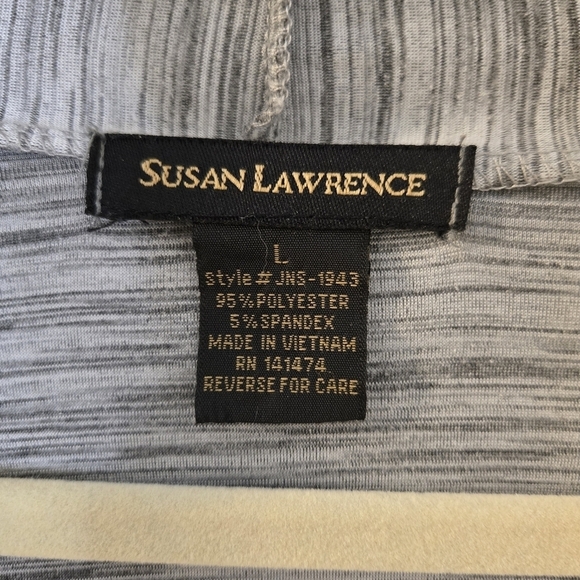 Susan Lawrence Gray And Black Longsleeve Lightweight Cardigan Size Large - Picture 2 of 13